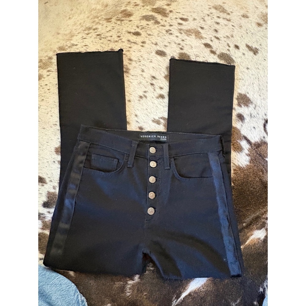 Veronica Beard Carolyn Baby Boot Jeans Size 27 In  Black - Picture 2 of 9
